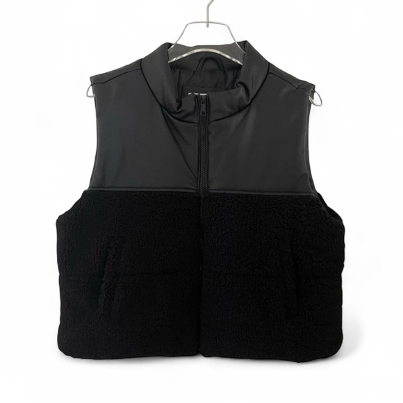 RSQ Womens PU Faux Leather Sherpa Lined Moto Vest Black Size Large Tillys L New - Picture 2 of 9